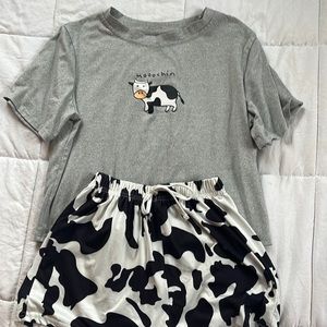 cute cow pj set